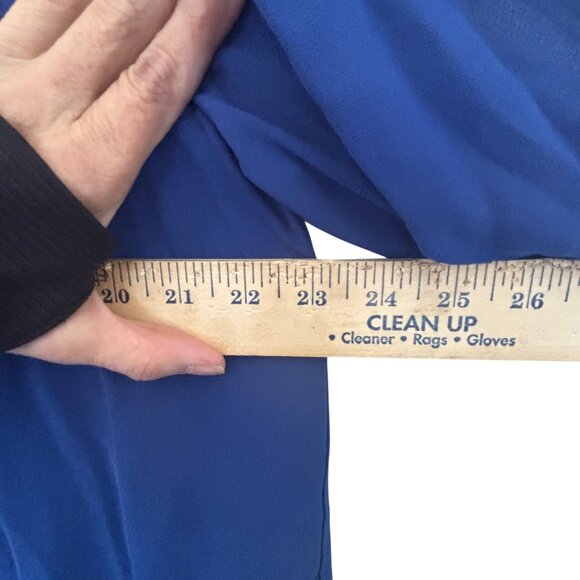 Royal Blue Layered Chiffon Blouse With Flowy 3/4 Bell Sleeves Neineiwu Size XL - Picture 7 of 9